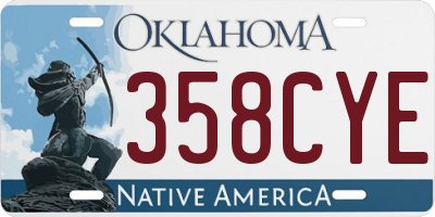 OK license plate 358CYE