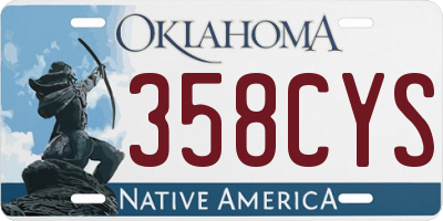 OK license plate 358CYS