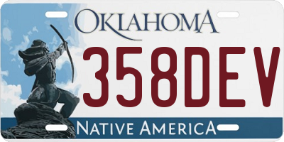 OK license plate 358DEV