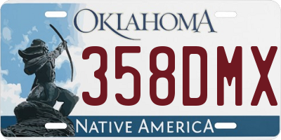 OK license plate 358DMX