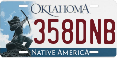 OK license plate 358DNB