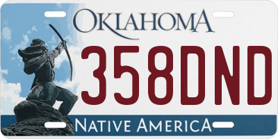 OK license plate 358DND