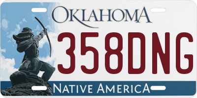 OK license plate 358DNG