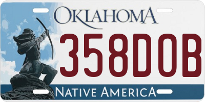 OK license plate 358DOB