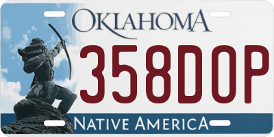 OK license plate 358DOP