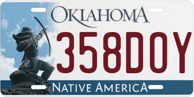 OK license plate 358DOY