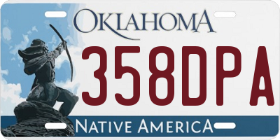 OK license plate 358DPA