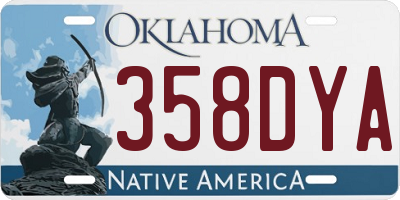 OK license plate 358DYA