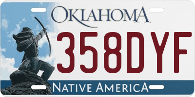 OK license plate 358DYF