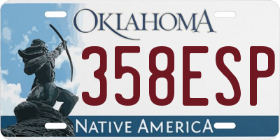 OK license plate 358ESP