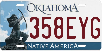 OK license plate 358EYG