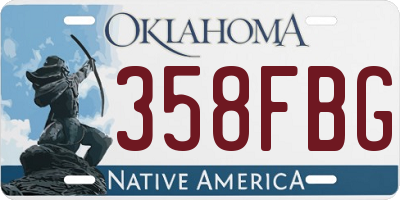 OK license plate 358FBG