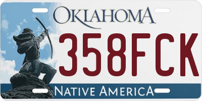OK license plate 358FCK