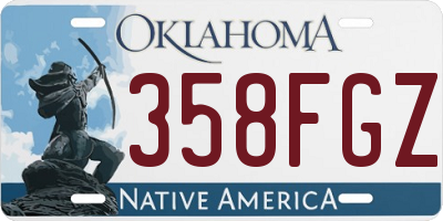 OK license plate 358FGZ