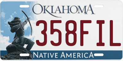 OK license plate 358FIL