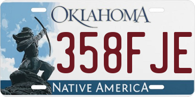 OK license plate 358FJE