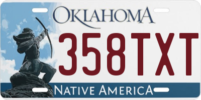OK license plate 358TXT