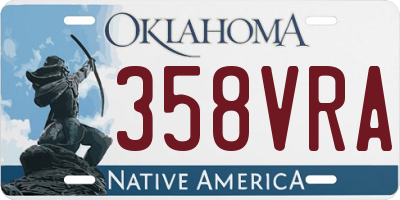 OK license plate 358VRA
