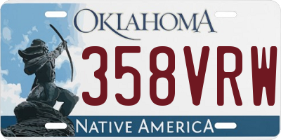 OK license plate 358VRW