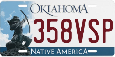 OK license plate 358VSP