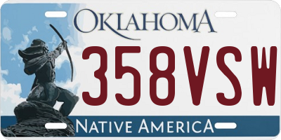 OK license plate 358VSW