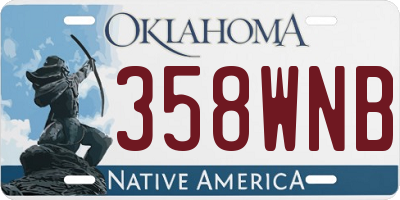 OK license plate 358WNB
