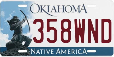 OK license plate 358WND