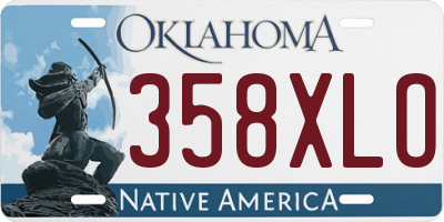 OK license plate 358XLO