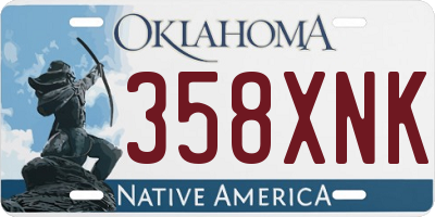 OK license plate 358XNK