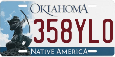 OK license plate 358YLO