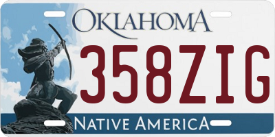 OK license plate 358ZIG