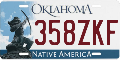 OK license plate 358ZKF