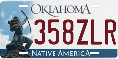 OK license plate 358ZLR