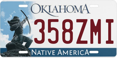 OK license plate 358ZMI