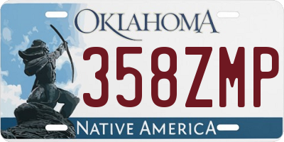 OK license plate 358ZMP