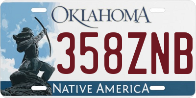 OK license plate 358ZNB