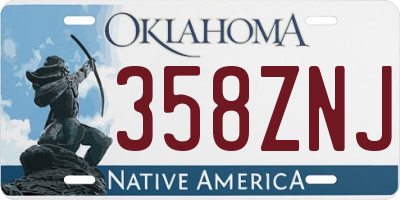 OK license plate 358ZNJ