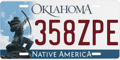 OK license plate 358ZPE