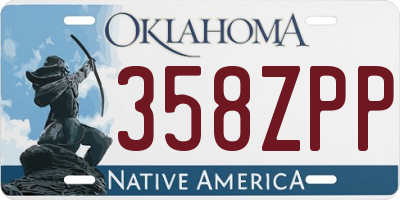 OK license plate 358ZPP