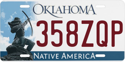OK license plate 358ZQP