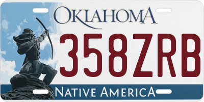 OK license plate 358ZRB