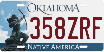 OK license plate 358ZRF