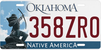 OK license plate 358ZRO