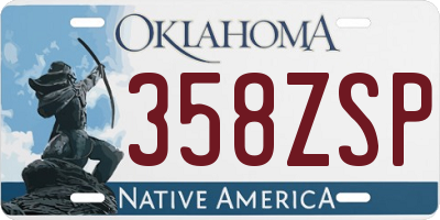 OK license plate 358ZSP