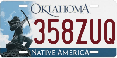 OK license plate 358ZUQ