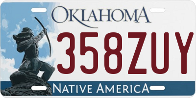 OK license plate 358ZUY