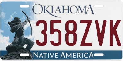 OK license plate 358ZVK