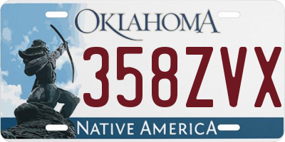 OK license plate 358ZVX