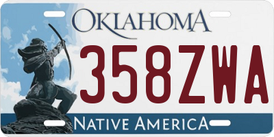 OK license plate 358ZWA