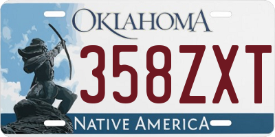 OK license plate 358ZXT